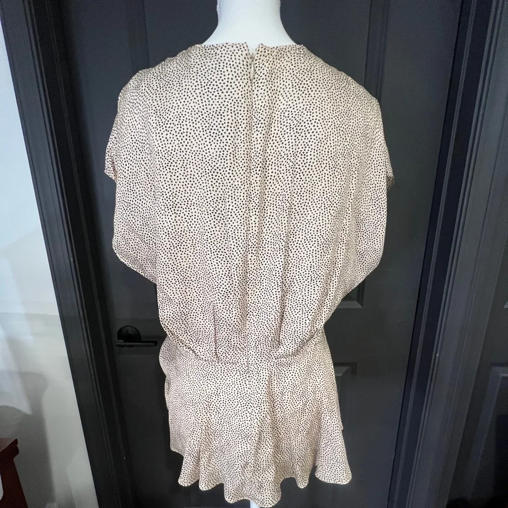 Sachin + Babi Short Sleeve Graham Women's Top, Cream Polka Dot Jacquard, Sz M - Picture 6 of 14